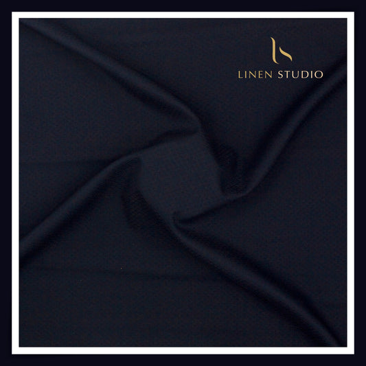 Luthai Diamond Textured Supima Cotton - Dark Blue (zoom in) (NEW)