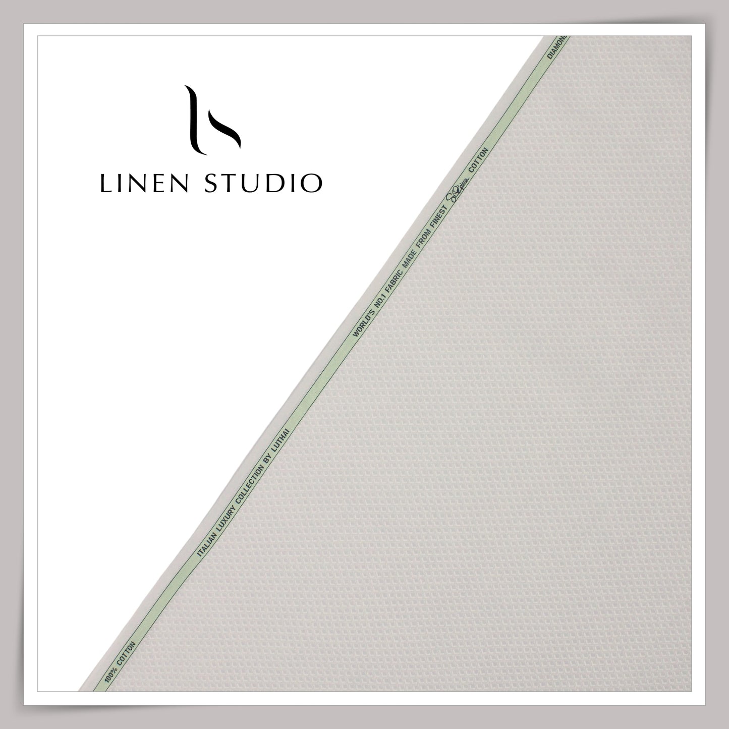 Diamond Textured Supima Cotton Shirting by Luthai - Cloud Grey (NEW) (Zoom in)
