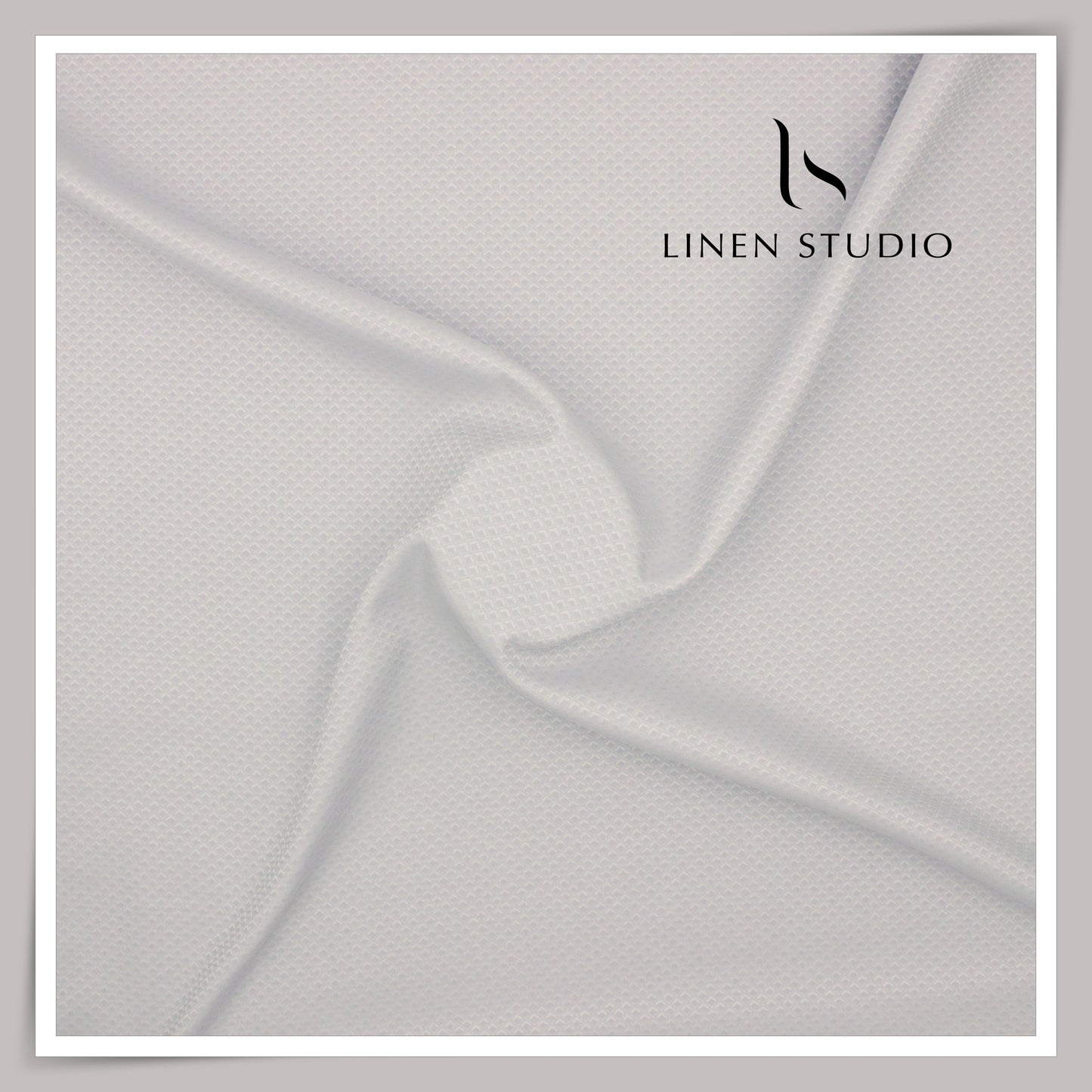 Diamond Textured Supima Cotton Shirting by Luthai - Cloud Grey (NEW) (Zoom in)