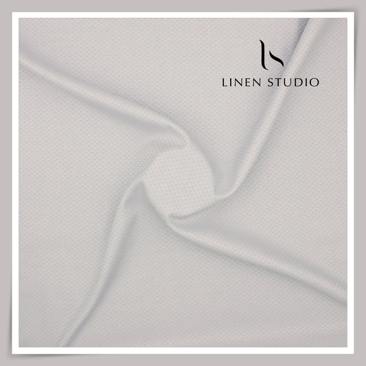 Diamond Textured Supima Cotton Shirting by Luthai - Cloud Grey (NEW) (Zoom in)