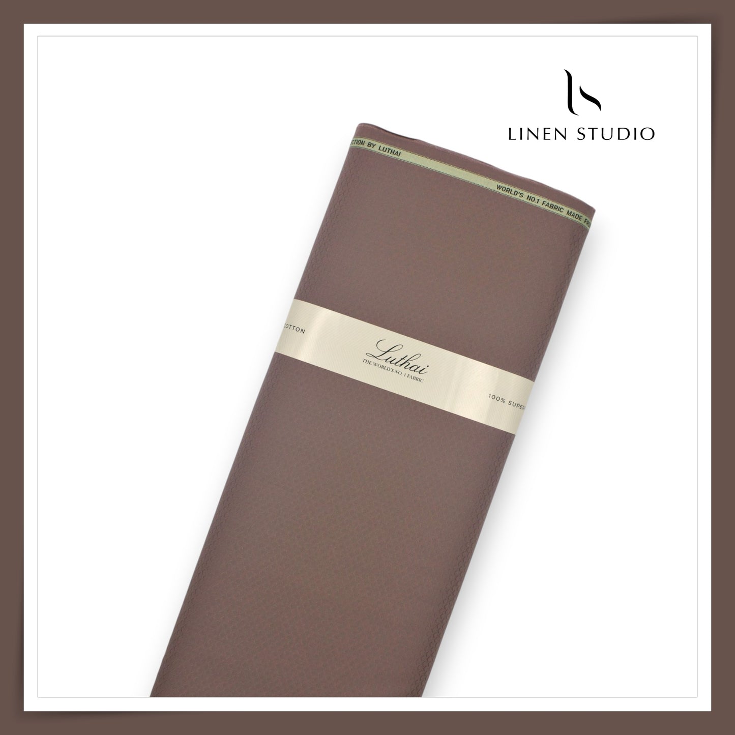 Diamond Textured Supima Cotton Shirting by Luthai - Roman Coffee (NEW) (Zoom in)