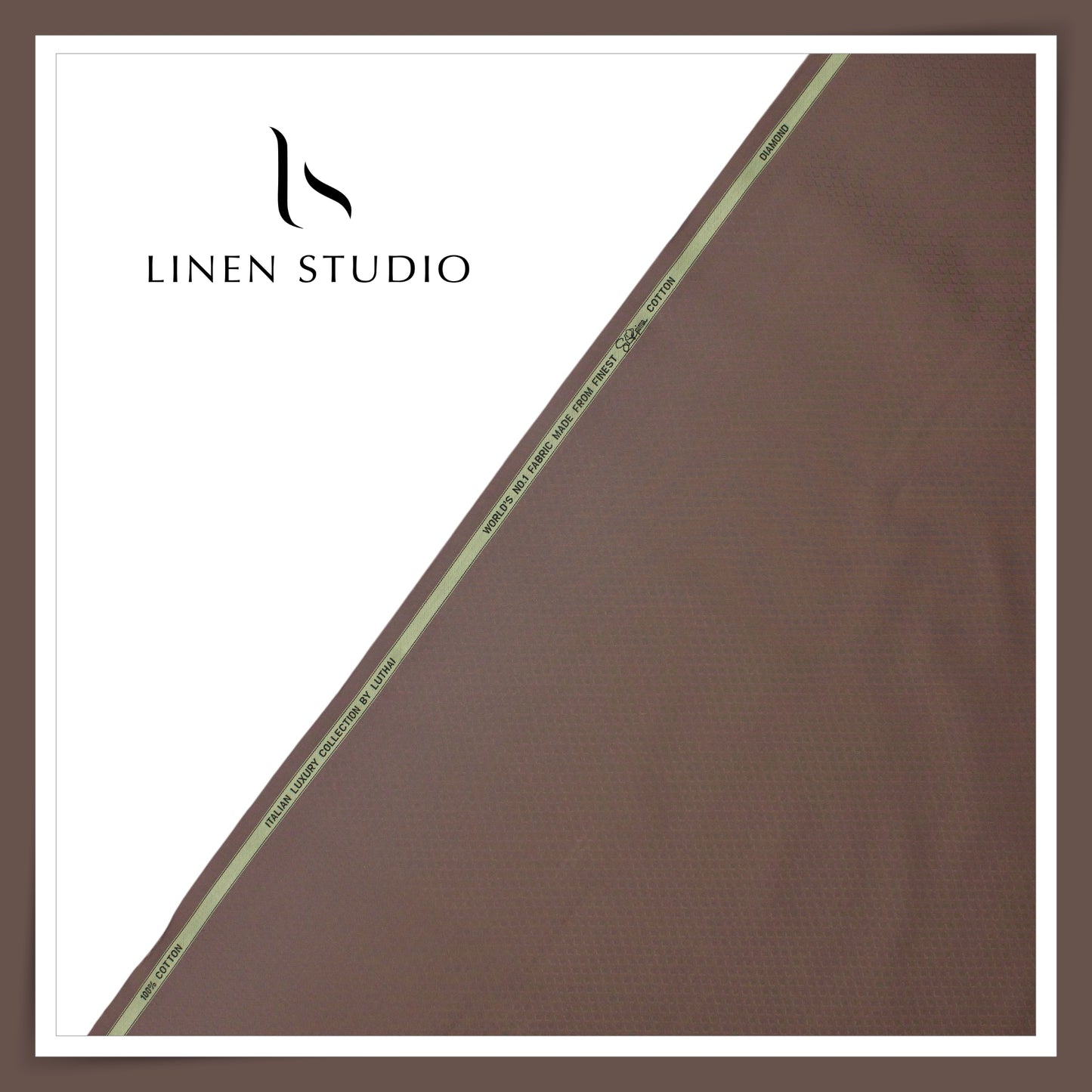 Diamond Textured Supima Cotton Shirting by Luthai - Roman Coffee (NEW) (Zoom in)