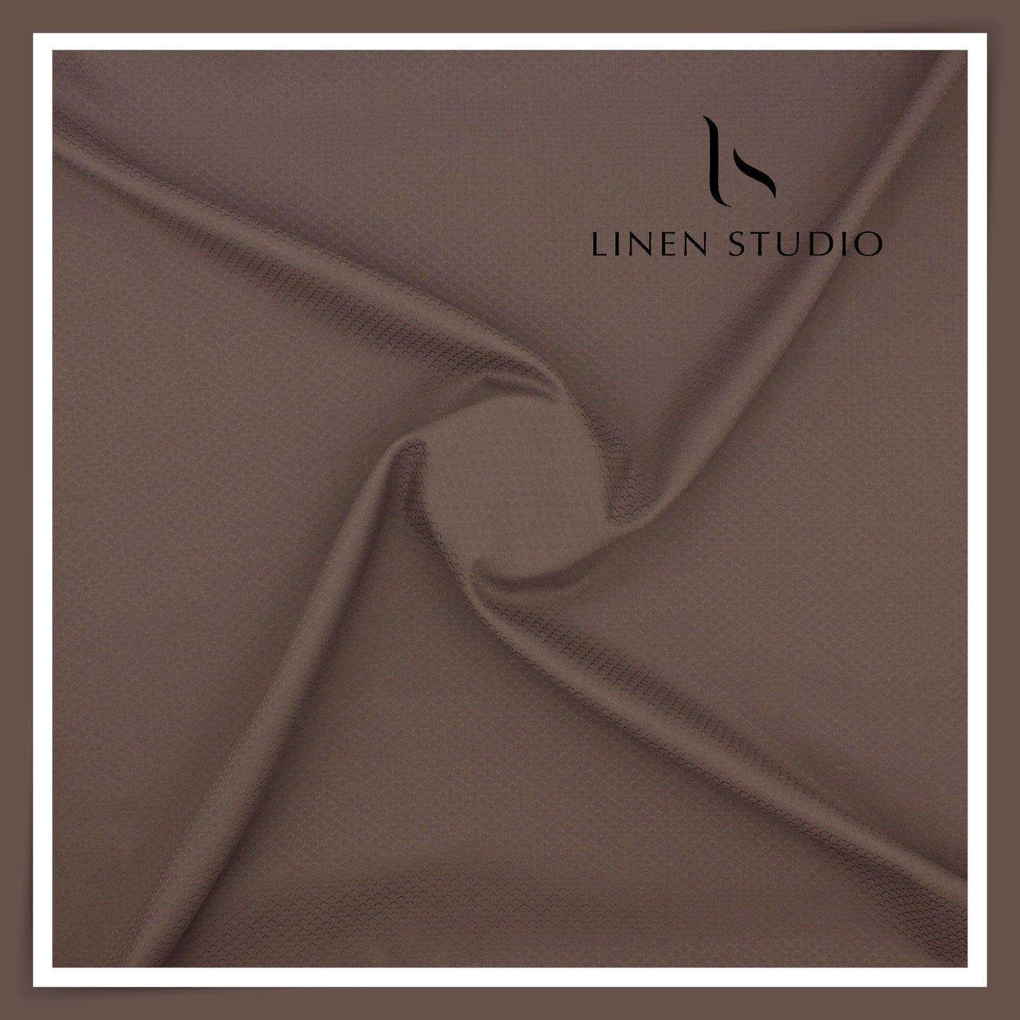 Diamond Textured Supima Cotton Shirting by Luthai - Roman Coffee (NEW) (Zoom in)