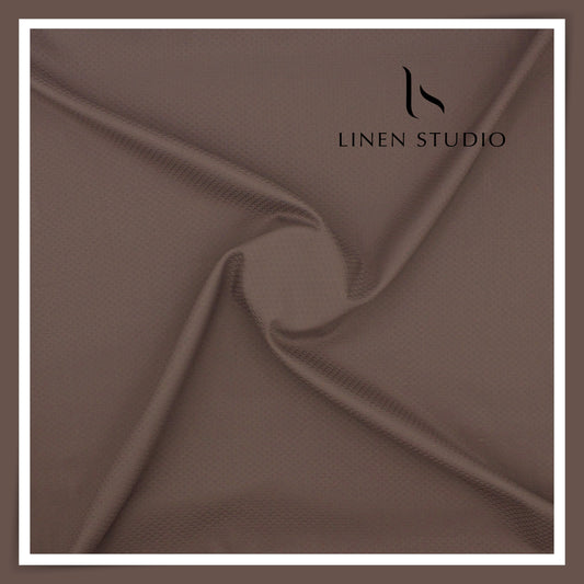 Diamond Textured Supima Cotton Shirting by Luthai - Roman Coffee (NEW) (Zoom in)
