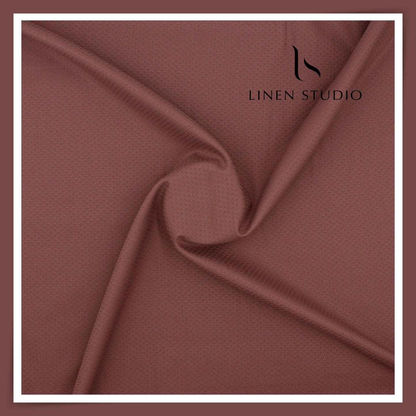 Diamond Textured Supima Cotton Shirting by Luthai - Dark Chestnut (NEW) (Zoom in)