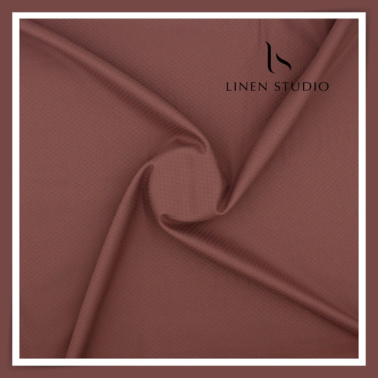 Diamond Textured Supima Cotton Shirting by Luthai - Dark Chestnut (NEW) (Zoom in)