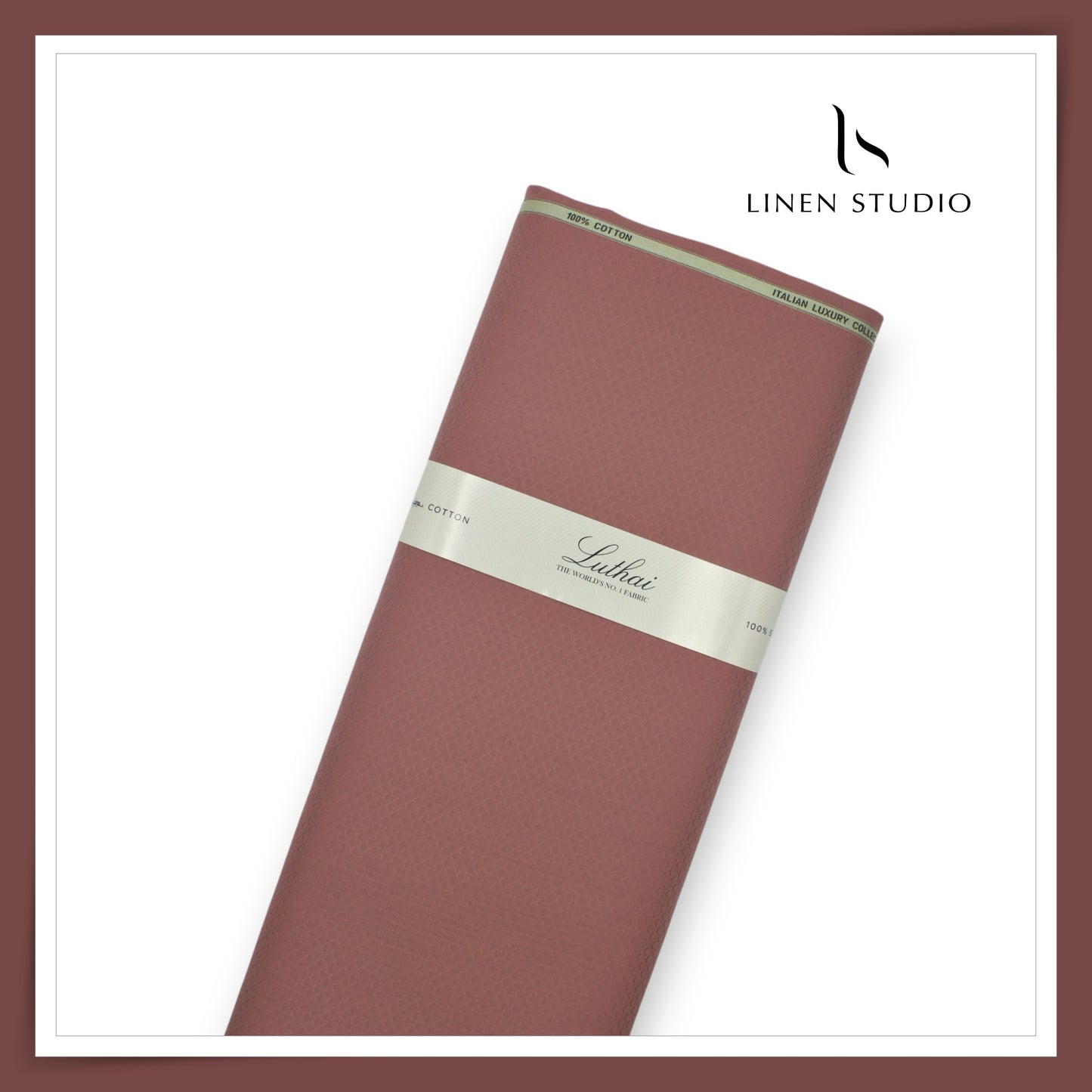 Diamond Textured Supima Cotton Shirting by Luthai - Dark Chestnut (NEW) (Zoom in)