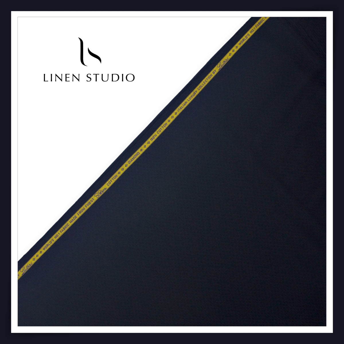 Luthai Diamond Textured Supima Cotton - Dark Blue (Zoom In) (Fastest Selling)