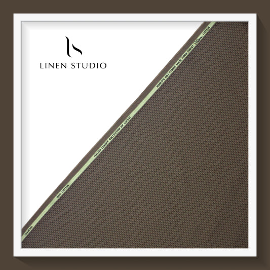 Luthai Diamond Textured Supima Cotton - Cedar Brown (zoom in)