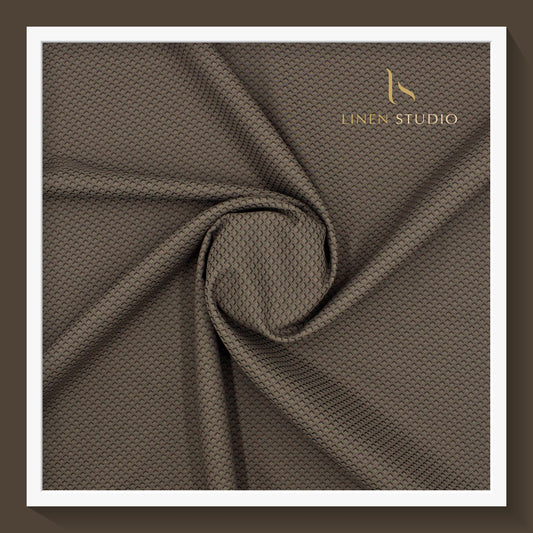 Luthai Diamond Textured Supima Cotton - Cedar Brown (zoom in)