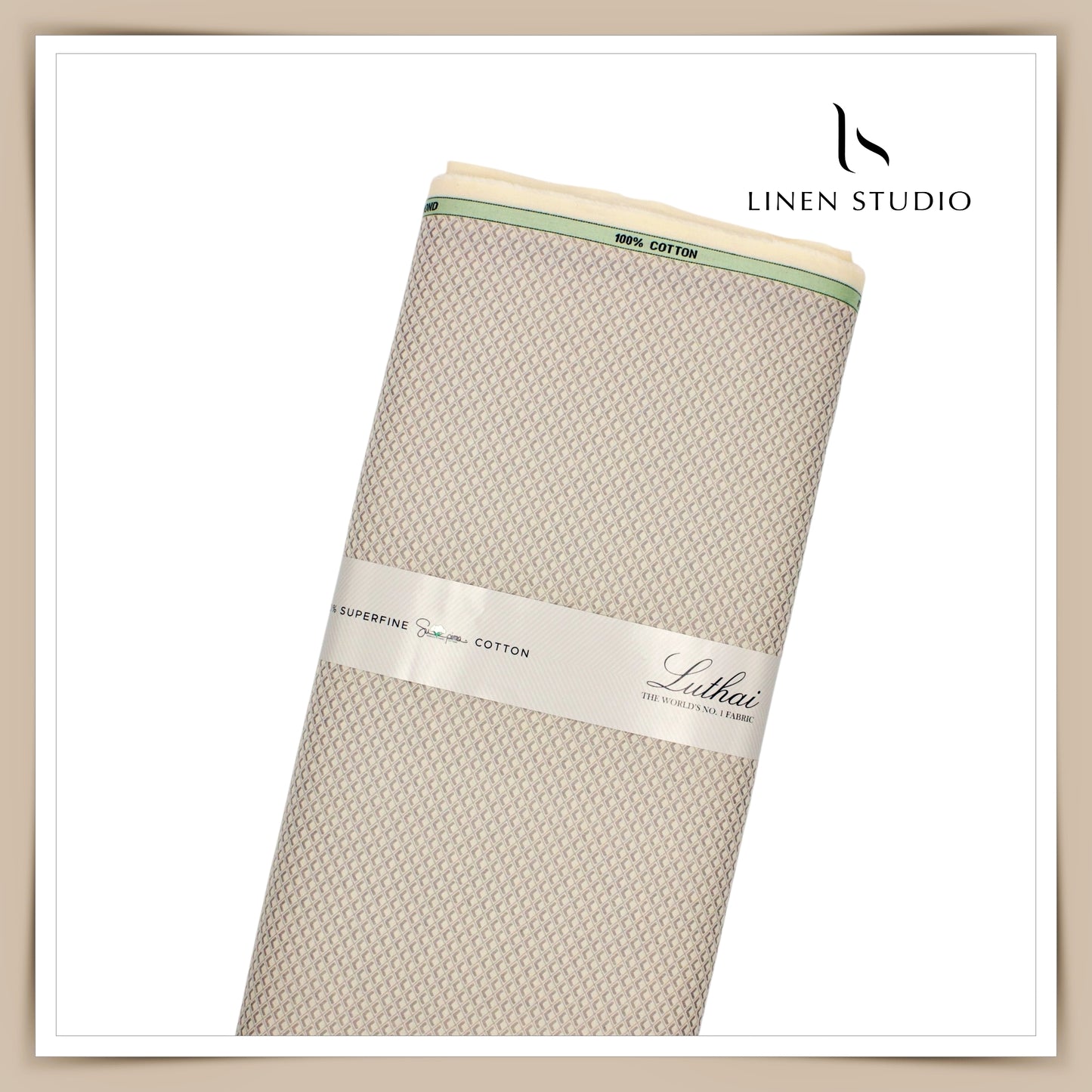 Luthai Diamond Textured Supima Cotton - Camel Brown (zoom in)
