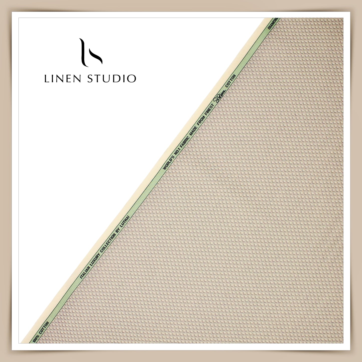 Luthai Diamond Textured Supima Cotton - Camel Brown (zoom in)