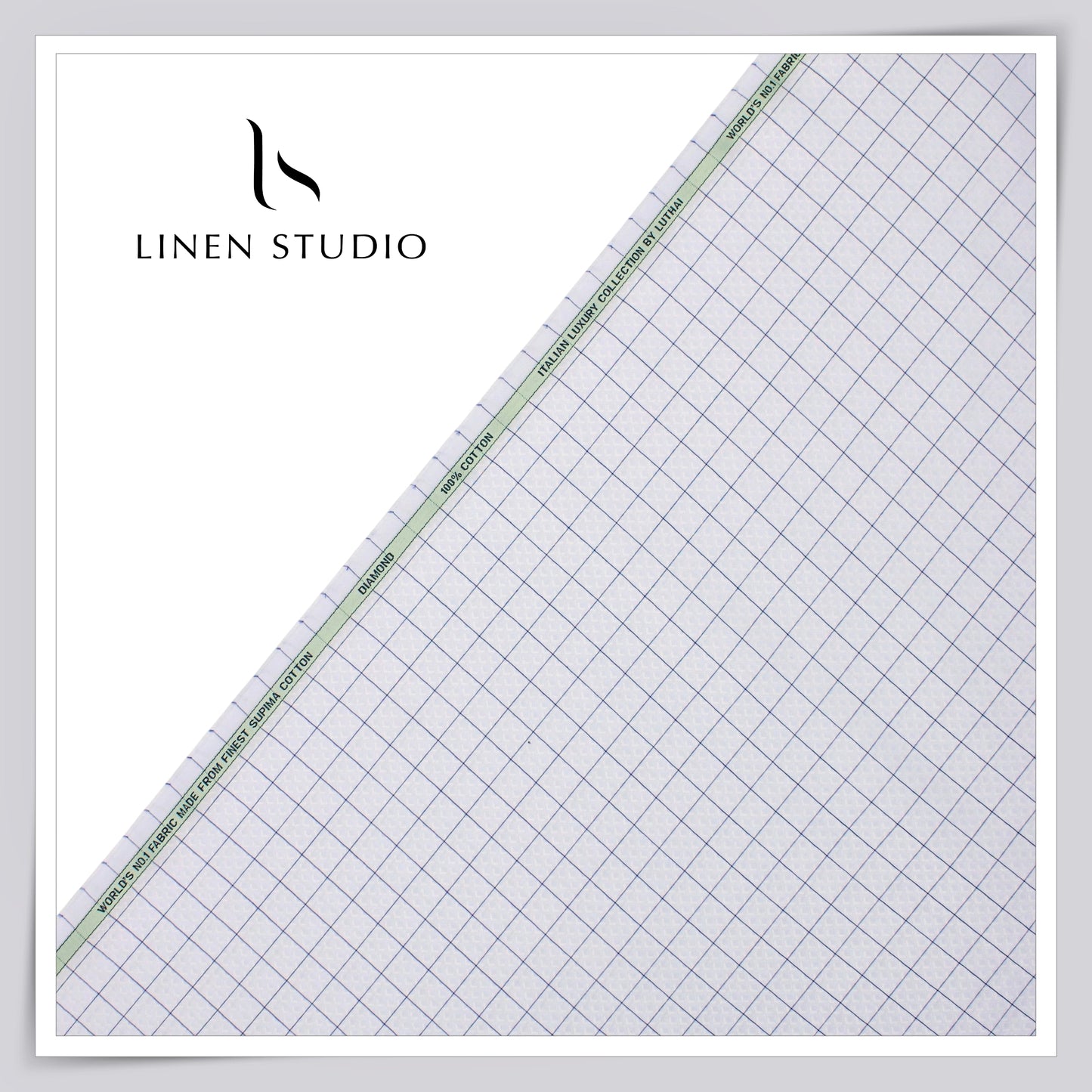 Luthai Diamond Textured Supima Cotton Shirting - Pastel Checks (Zoom In) (NEW)