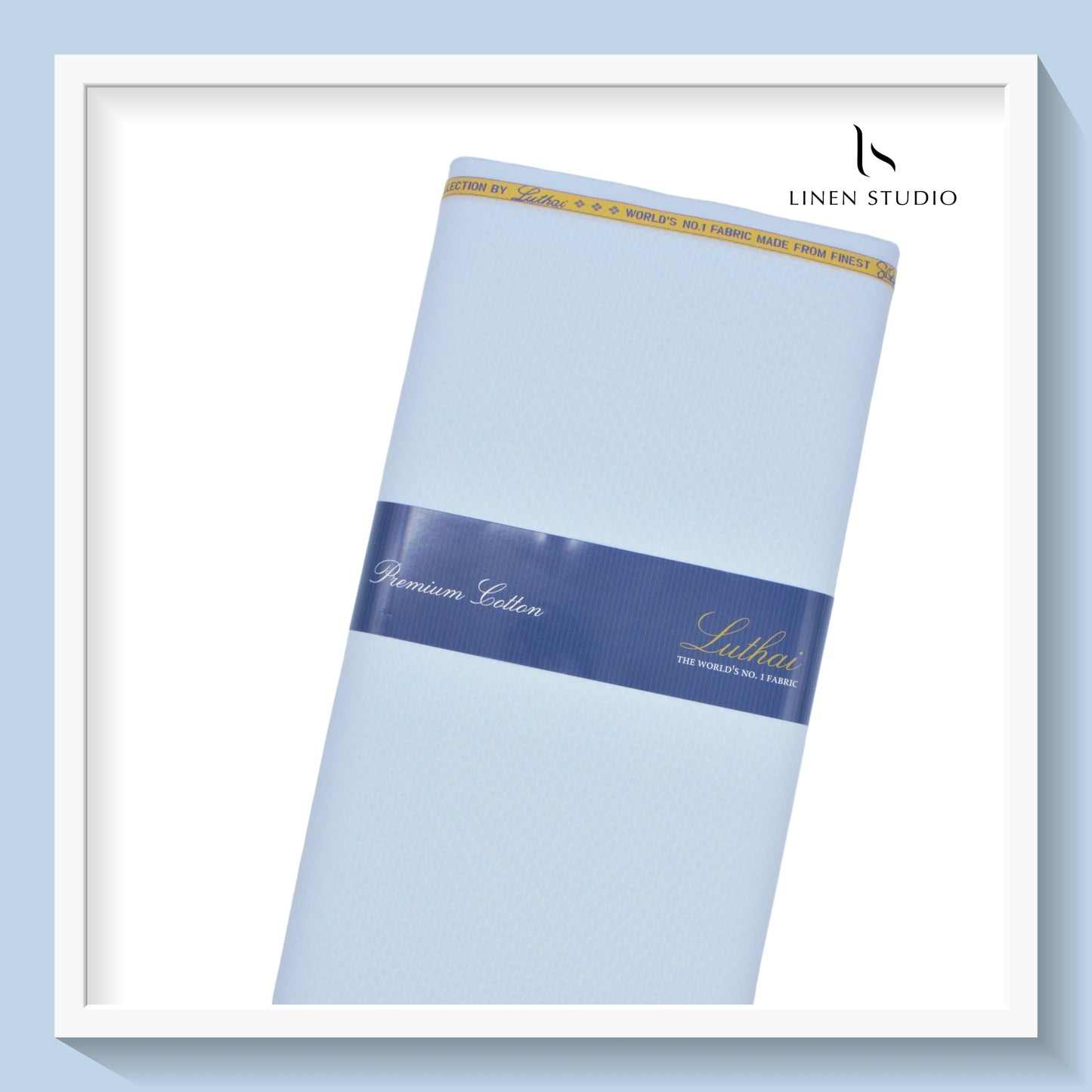 Luthai Diamond Textured Supima Cotton - Blue (zoom in)