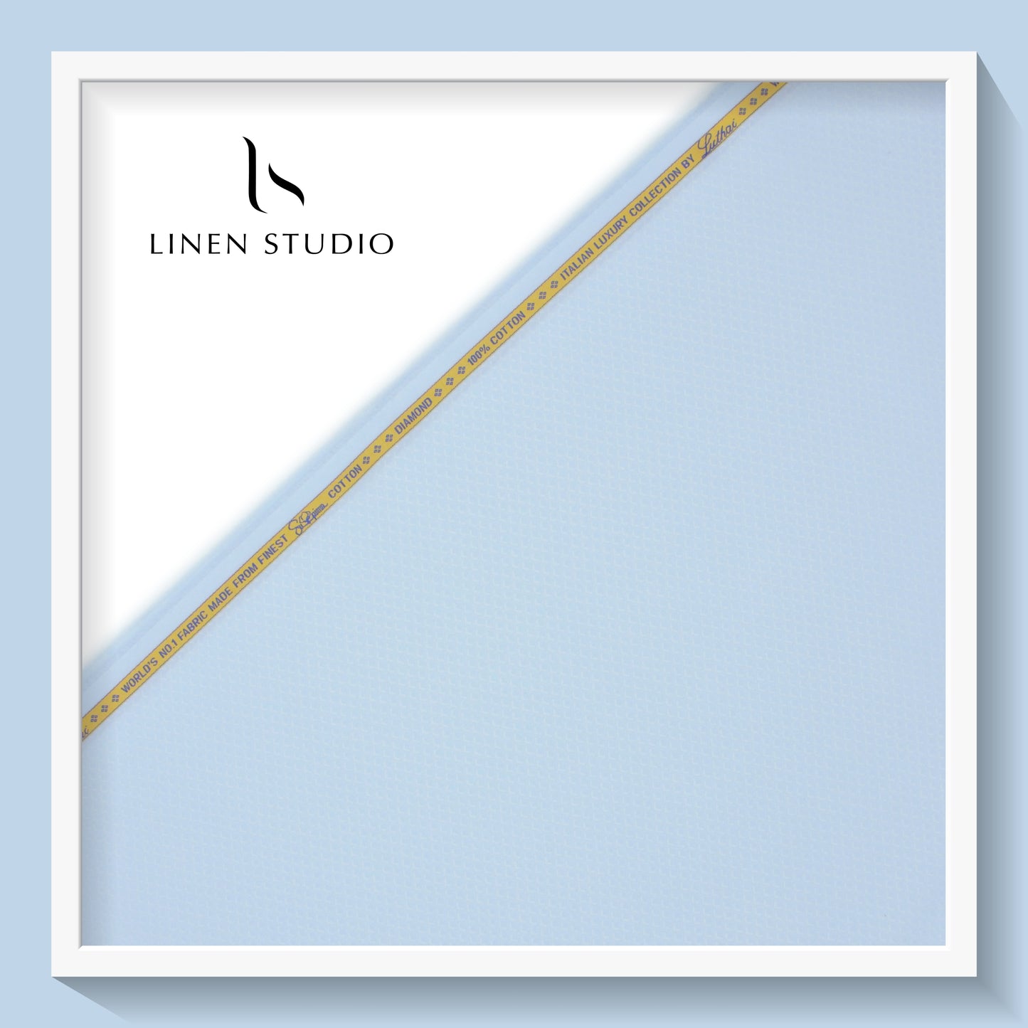 Luthai Diamond Textured Supima Cotton - Blue (zoom in)