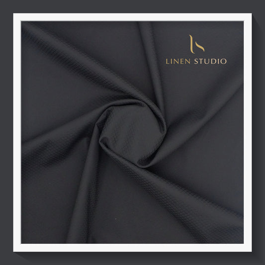 Luthai Diamond Textured Supima Cotton - Jet Black (zoom in)