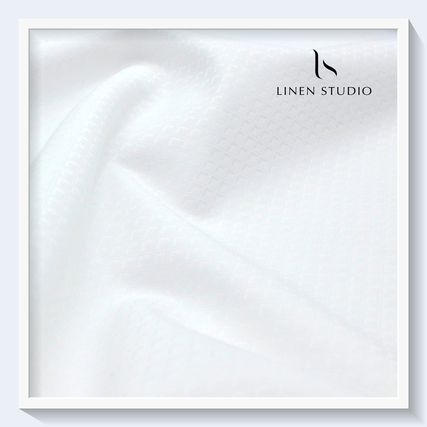 Luthai Diamond Textured Supima Cotton - Bright White (Zoom in) (Fastest Selling)