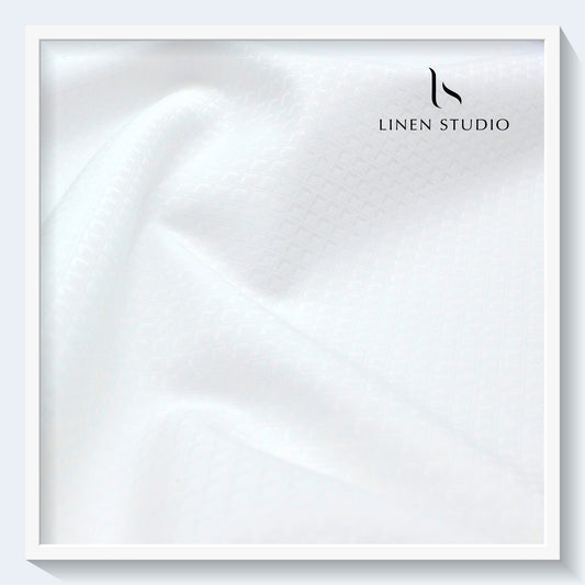 Luthai Diamond Textured Supima Cotton - Bright White (Zoom in) (Fastest Selling)
