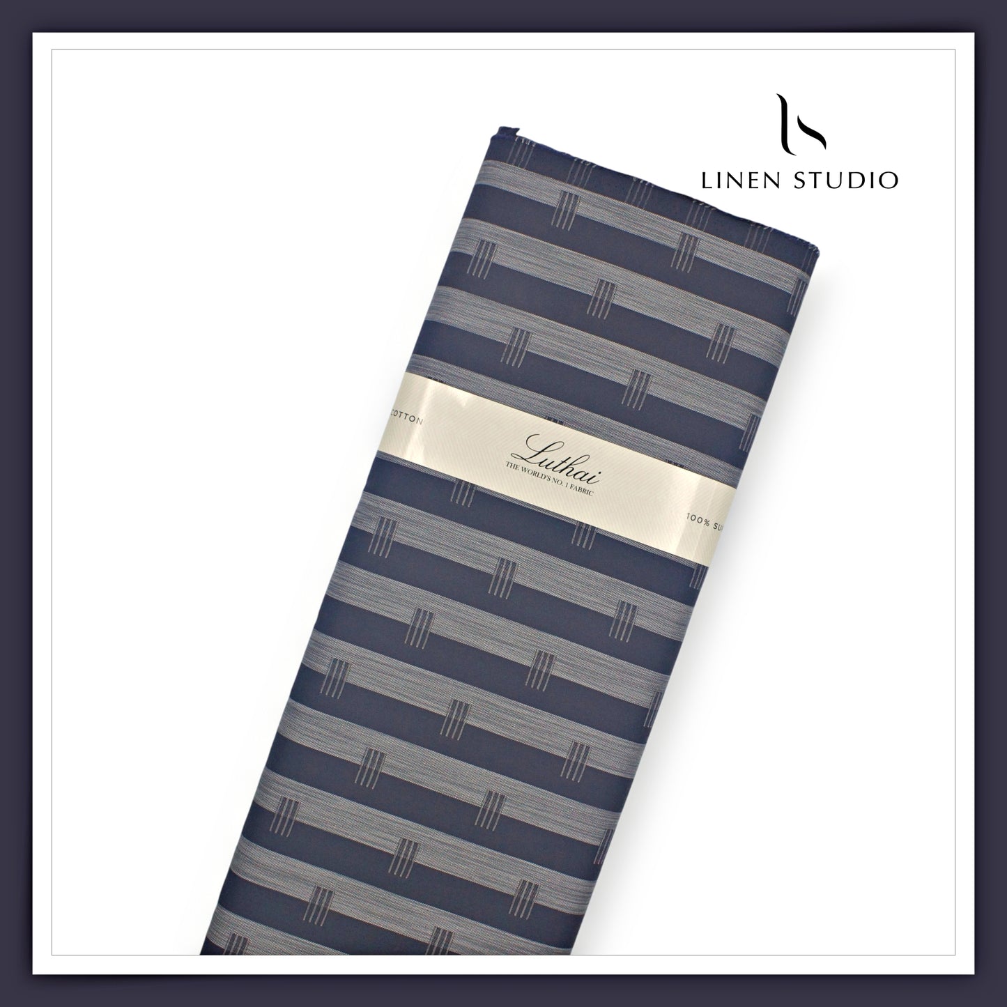 Luthai 100% Supima Cotton Jacquard Shirting - Elegant Striped Design (NEW)