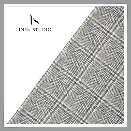 Luthai 100% Supima Cotton Jacquard 80/2 Shirting - Shades of Grey & White Checks (NEW)