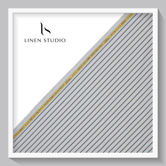 Luthai Supima Cotton Fancy Stripes with Dobby (Zoom in) - Linen Studio