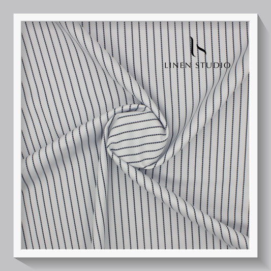 Luthai Supima Cotton Fancy Stripes with Dobby (Zoom in) - Linen Studio