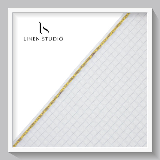 Luthai Supima Cotton Fancy Checks with Dobby (Zoom in) - Linen Studio