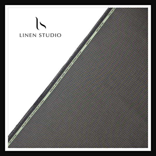 Luthai 100% Supima Cotton Jacquard Shirting -  Black Illusion Small Checks (Zoom In) (NEW)