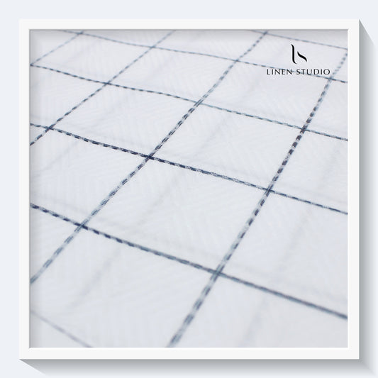 Luthai Infinity Fancy Checks with Texture - Supima Cotton (zoom in) - 02 - Linen Studio