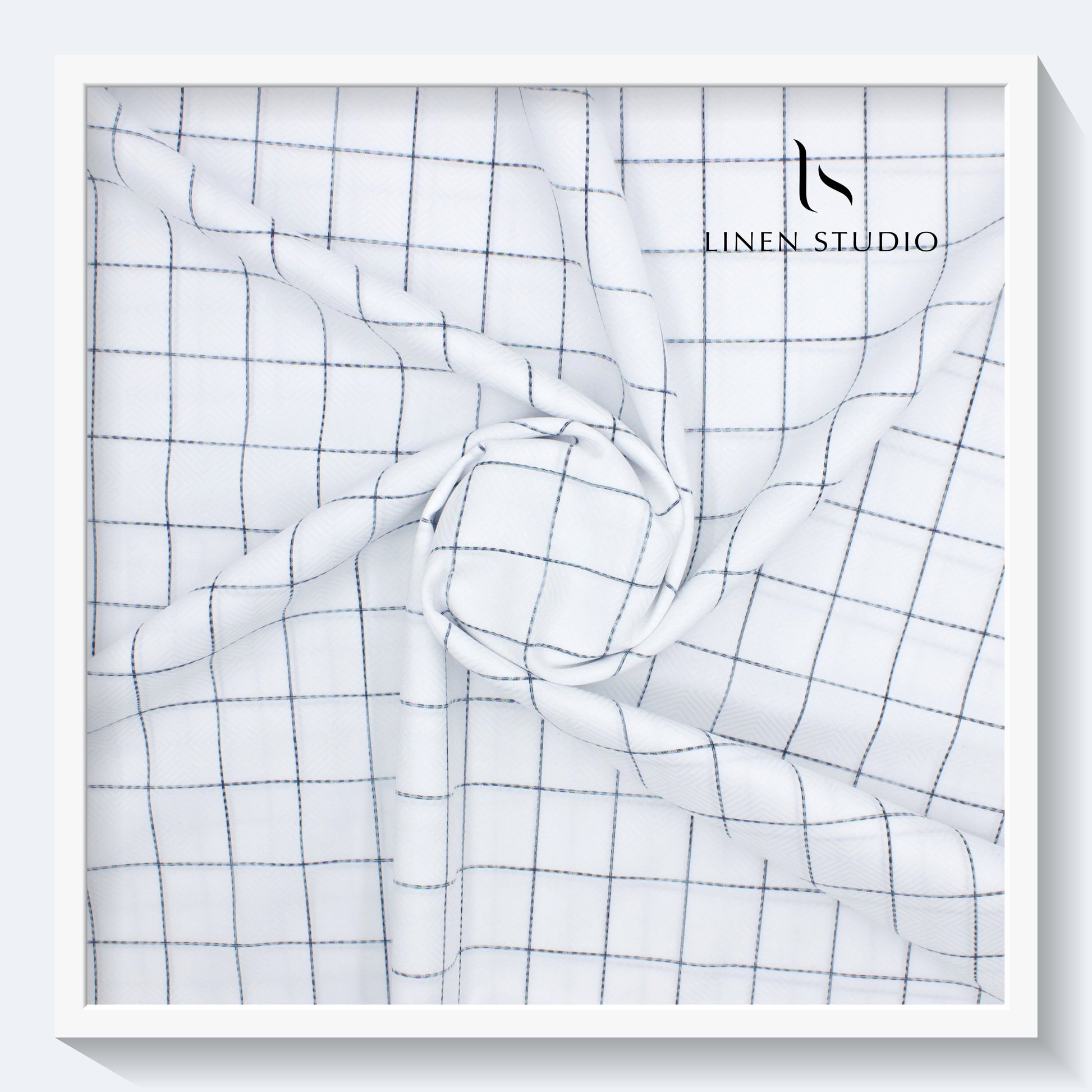 Luthai Infinity Fancy Checks with Texture - Supima Cotton (zoom in) - 02 - Linen Studio