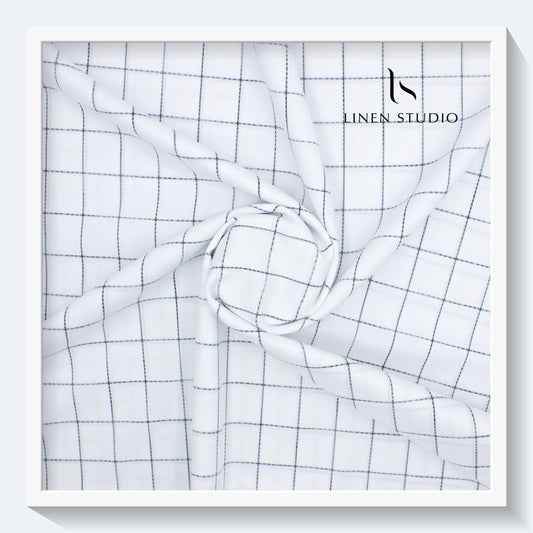 Luthai Infinity Fancy Checks with Texture - Supima Cotton (zoom in) - 02 - Linen Studio