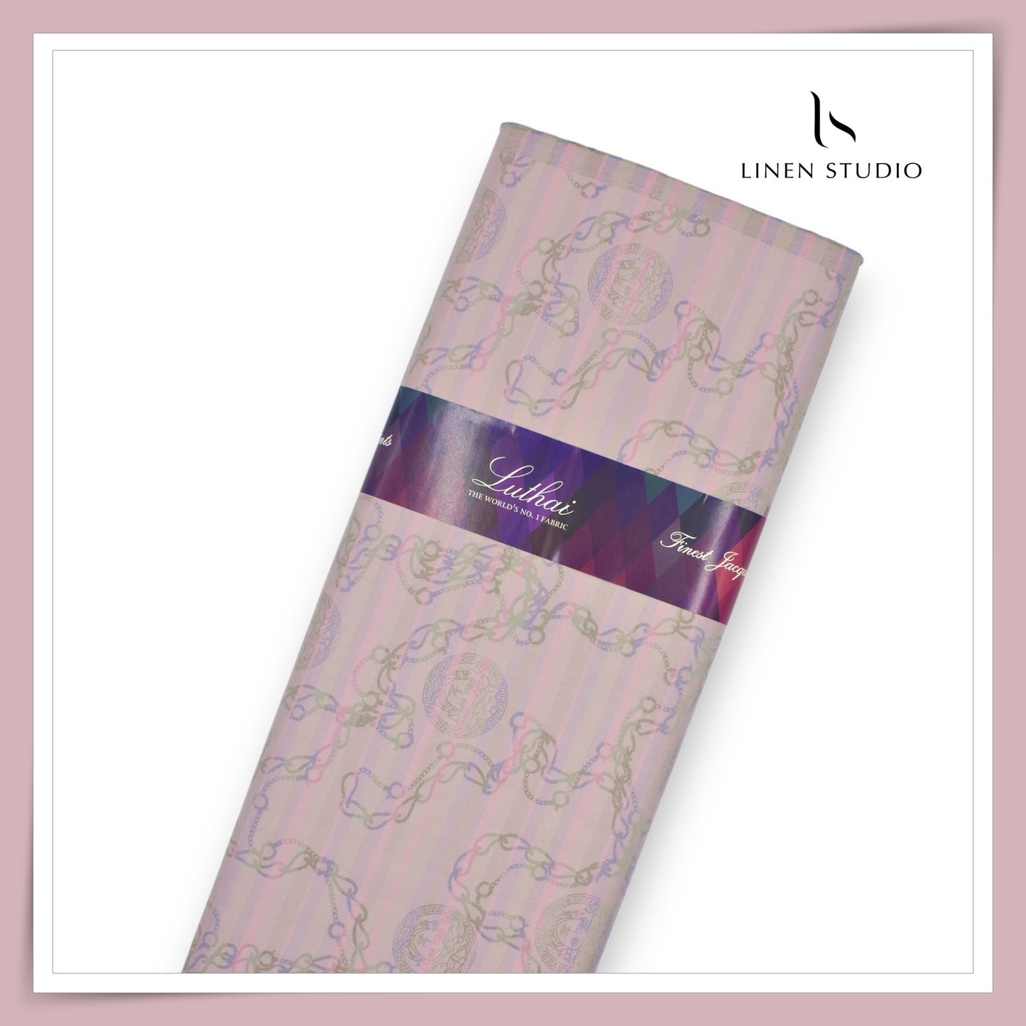 100% Supima Cotton Jacquard Shirting by Luthai - Versace Pattern (NEW)