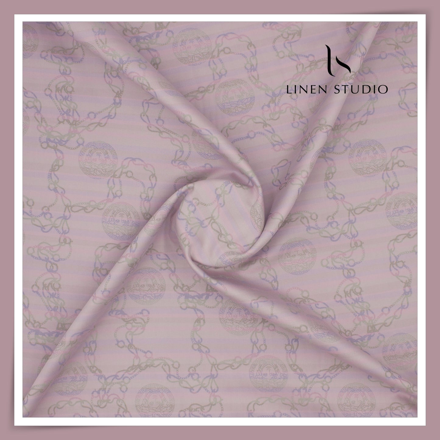 100% Supima Cotton Jacquard Shirting by Luthai - Versace Pattern (NEW)