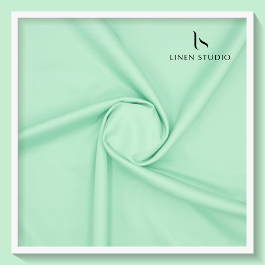 Luthai 100% Luxury Cotton Satin Shirting - Mint Green