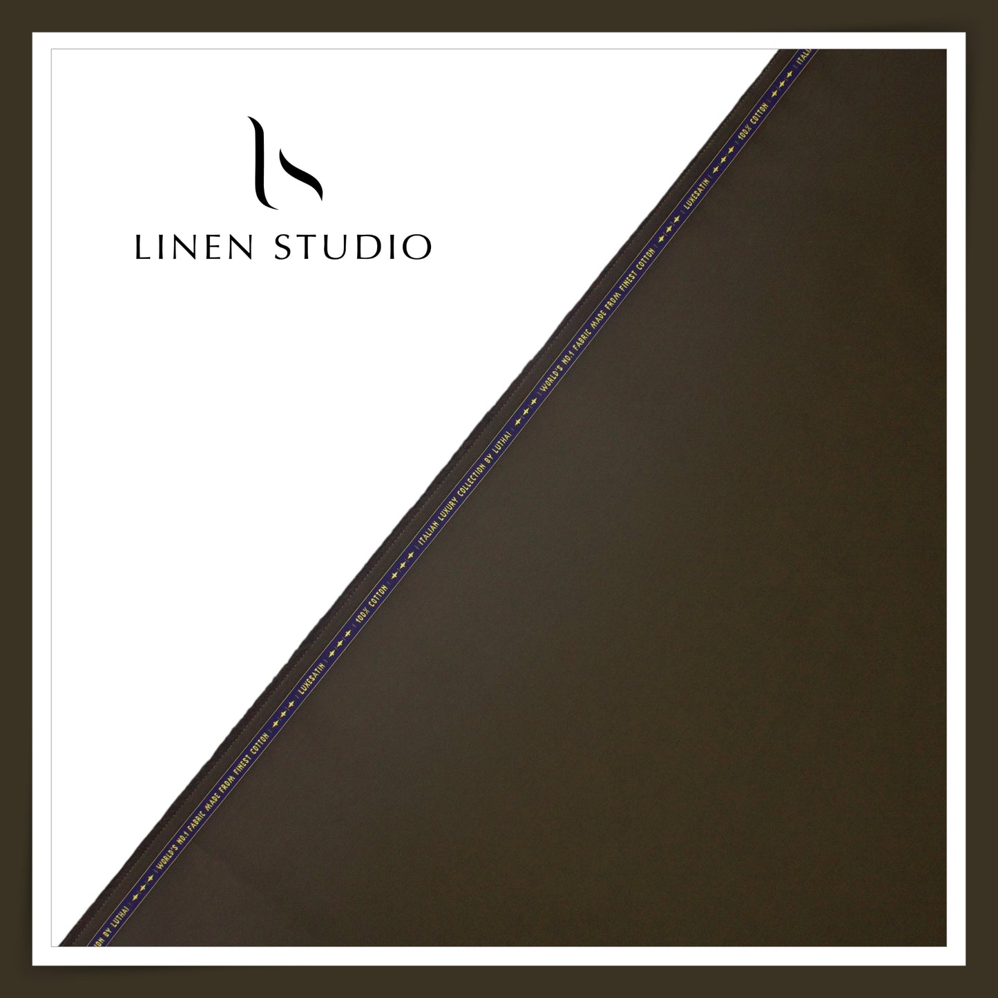 Luthai 100% Luxury Cotton Satin Shirting - Lisbon Brown (NEW)