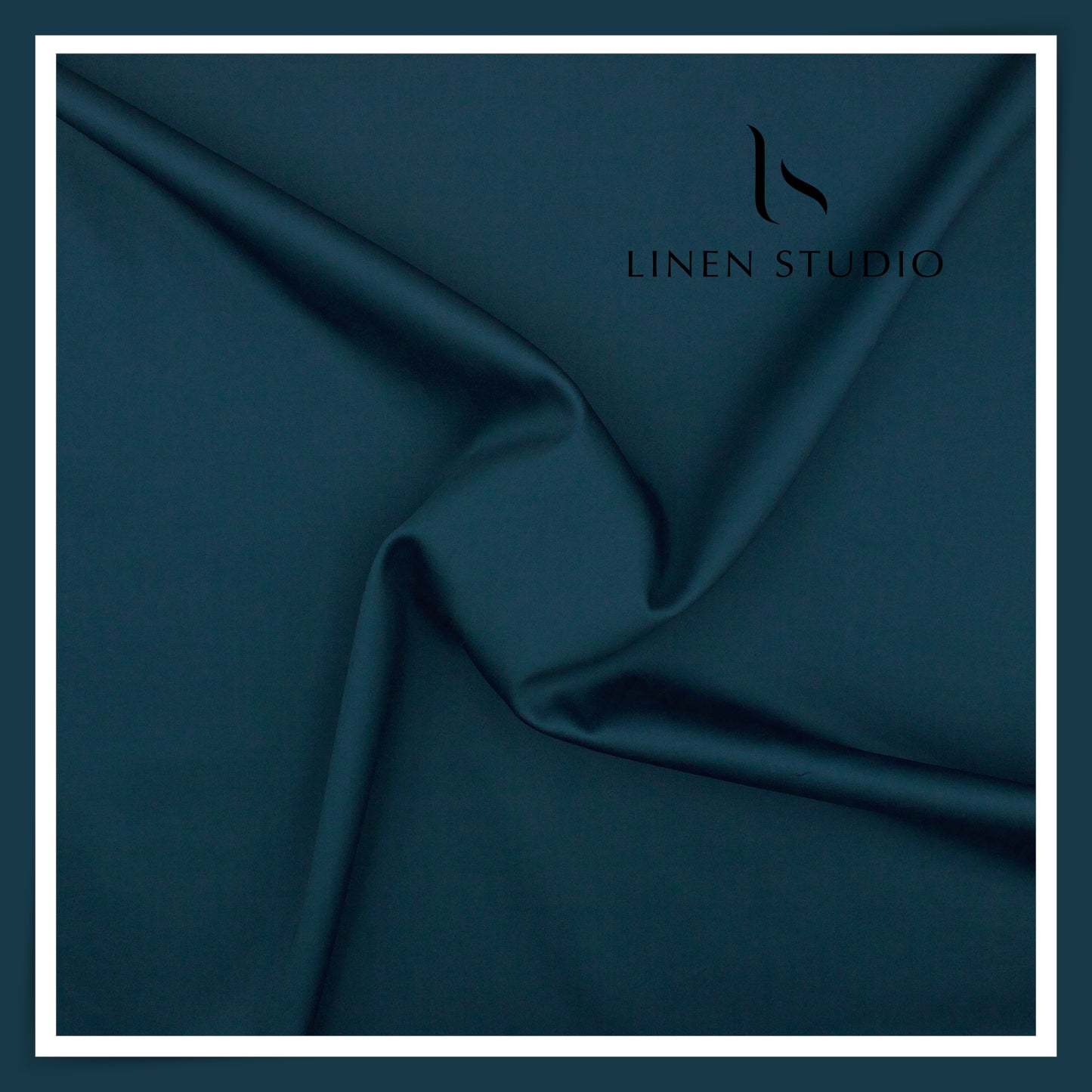 Luthai 100% Luxury Cotton Satin Shirting - Dark Nile Blue (NEW)