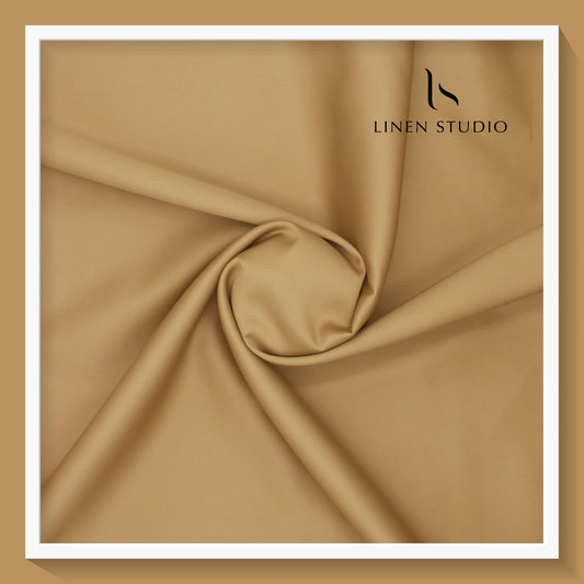 Luthai 100% Luxury Cotton Satin Shirting - Bronze Gold