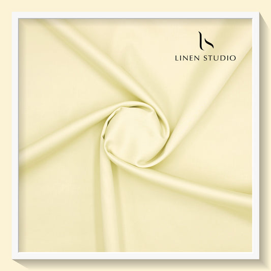 Luthai 100% Luxury Cotton Satin Shirting - Bright Daffodil Yellow