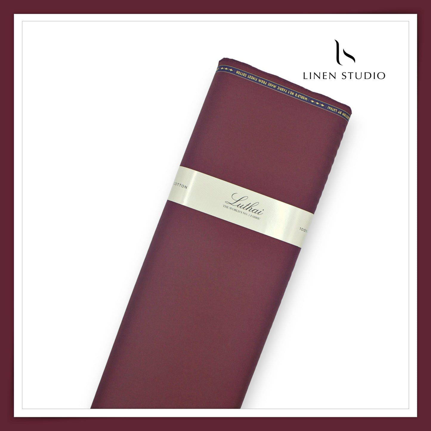 Luthai 100% Luxury Cotton Satin Shirting - Wine Red (NEW)