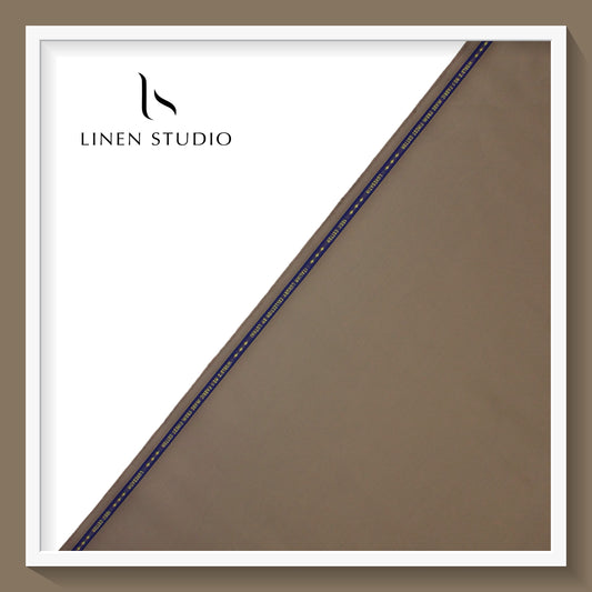 Luthai 100% Luxury Cotton Satin Shirting - Peanut Brown