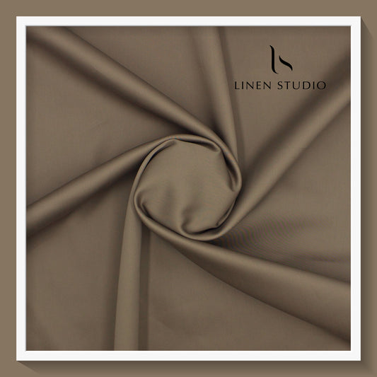 Luthai 100% Luxury Cotton Satin Shirting - Peanut Brown
