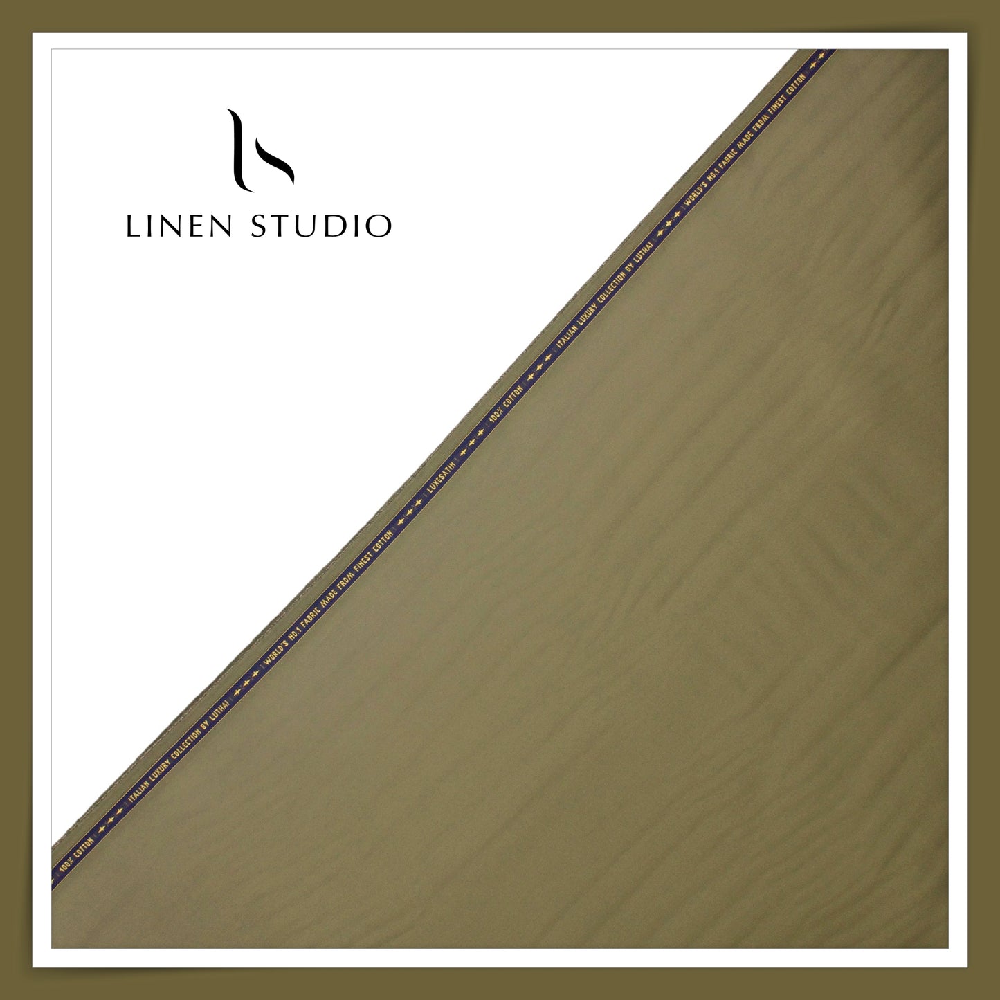 Luthai 100% Luxury Cotton Satin Shirting - Shadow Brown (NEW)