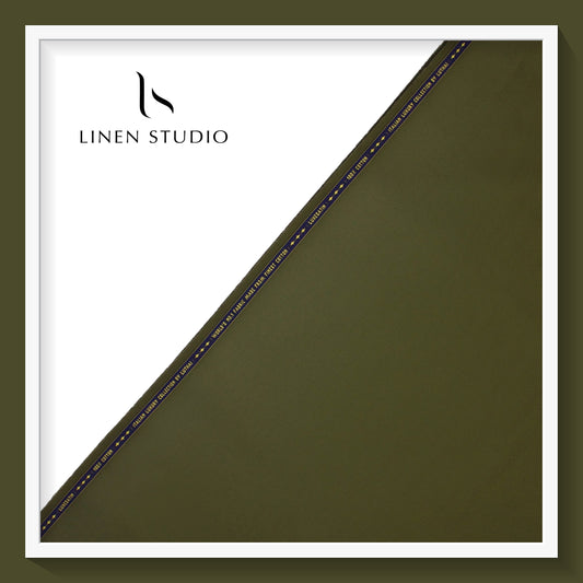 Luthai 100% Luxury Cotton Satin Shirting - Aesthetic Green