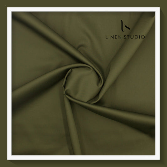 Luthai 100% Luxury Cotton Satin Shirting - Aesthetic Green