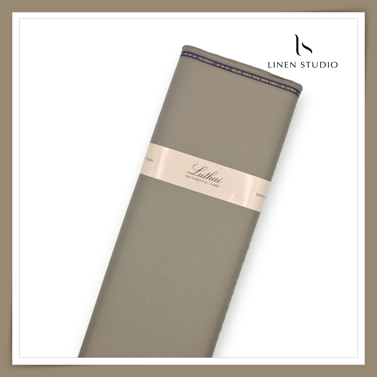 Luthai 100% Luxury Cotton Satin Shirting - Warm Grey (NEW)