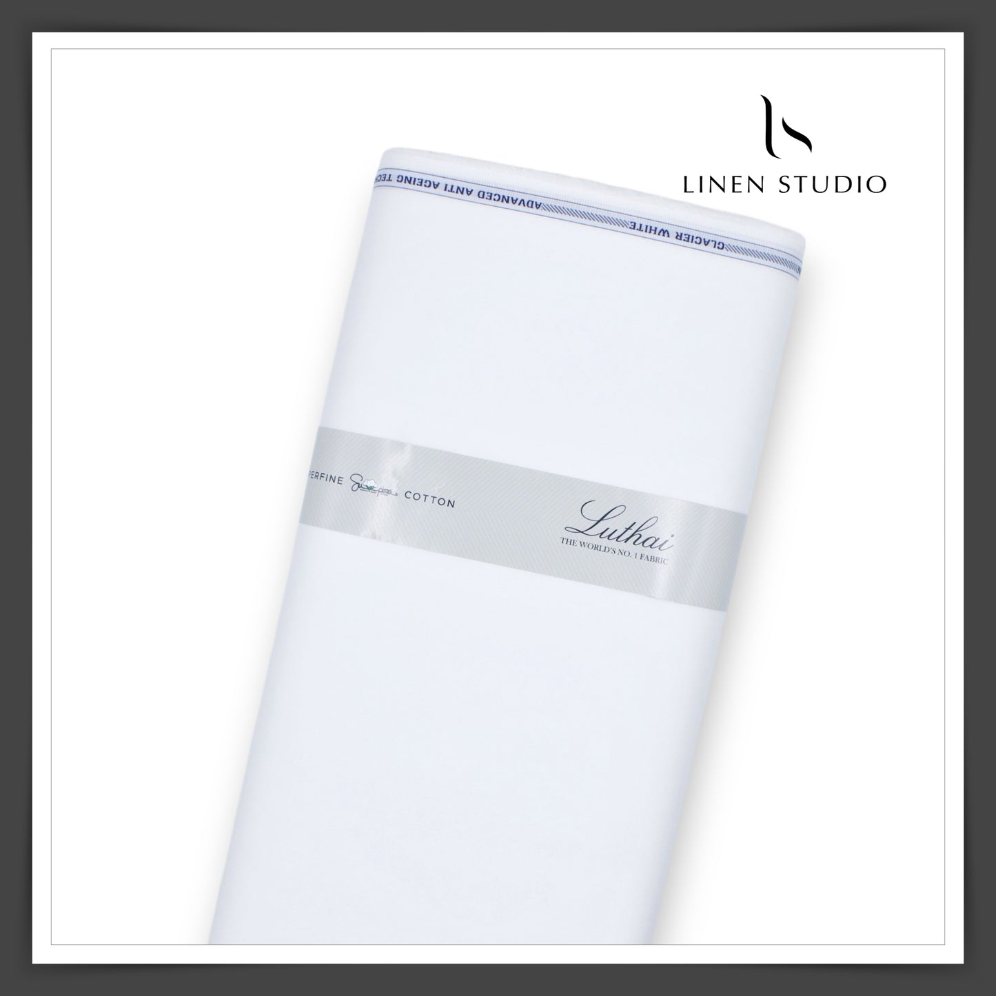 Luthai 100% Luxury Cotton Satin Shirting - Glacier White (NEW)