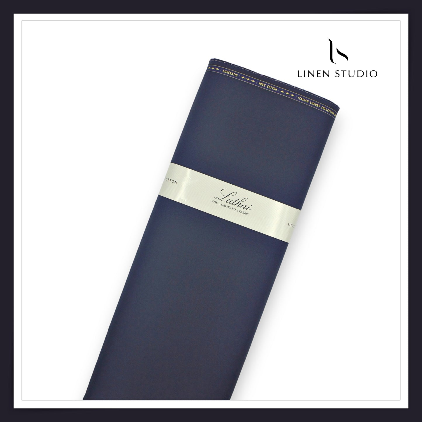 Luthai 100% Luxury Cotton Satin Shirting - Tuna Blue (NEW)