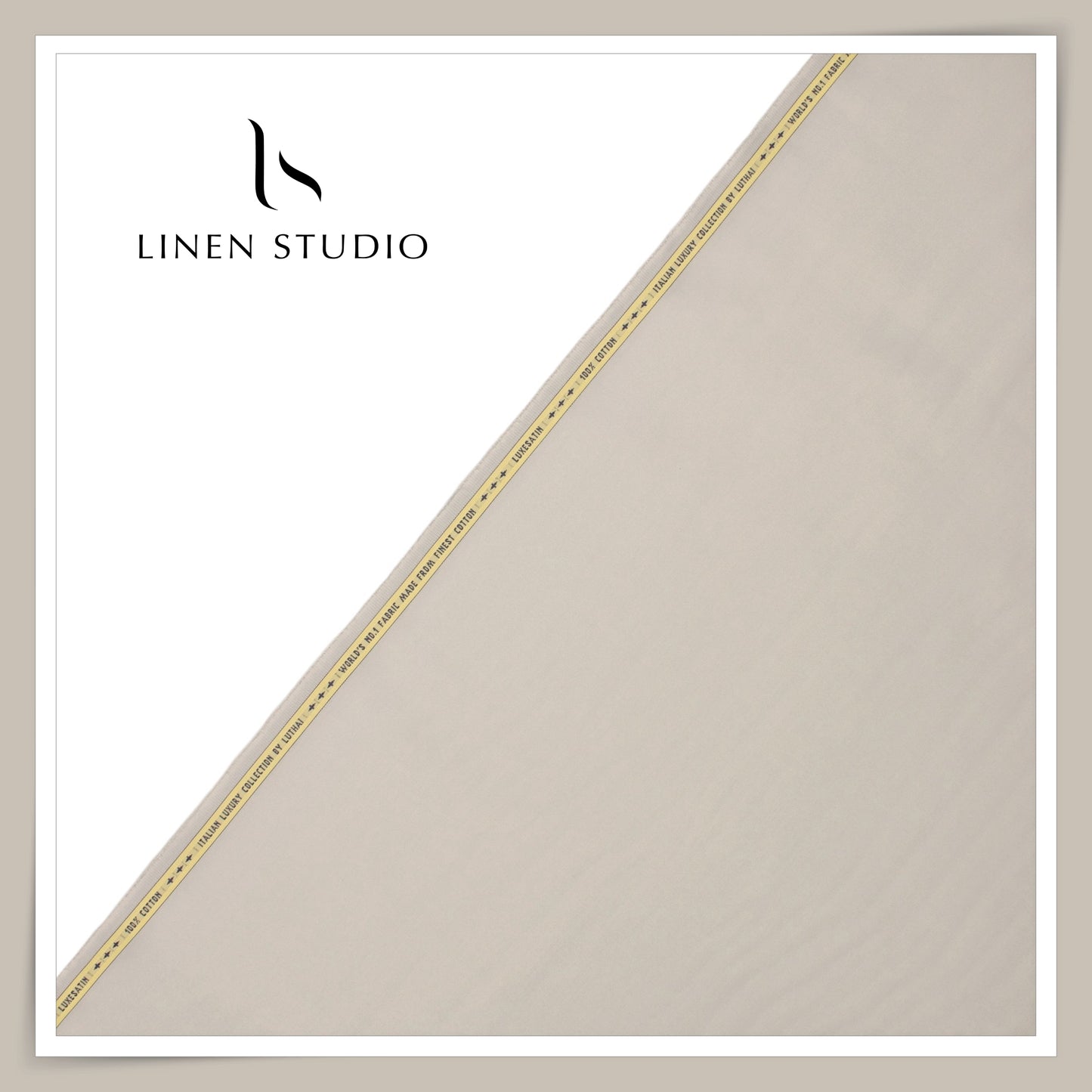 Luthai 100% Luxury Cotton Satin Shirting - Soft Amber (NEW)