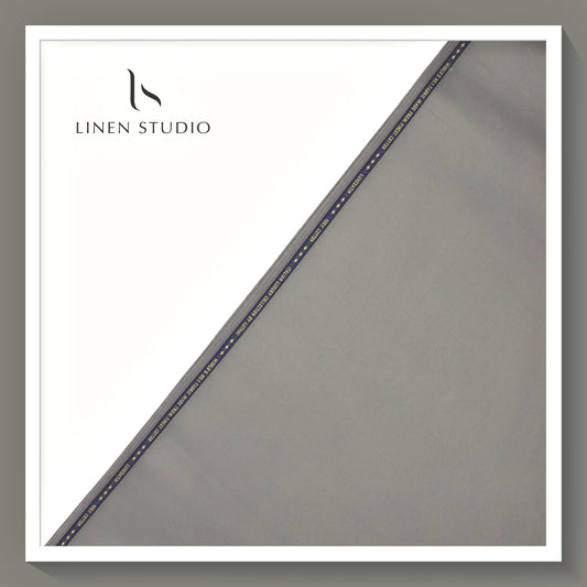 Luthai 100% Luxury Cotton Satin Shirting - Metal Grey