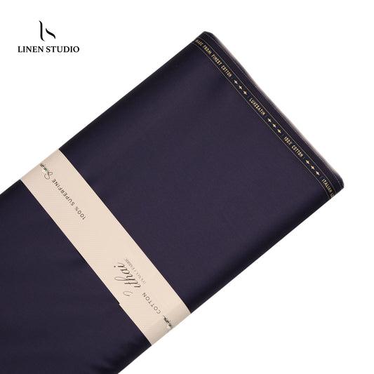 Luthai 100% Luxury Cotton Satin Shirting - Eggplant Purple